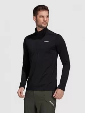 Image of Adidas Terrex 1/2 Zip Fleece, Black Size M Men