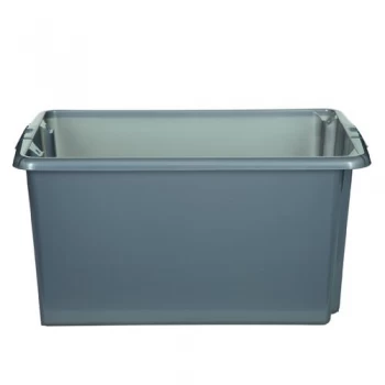 image of Stack And Store 52 Litres Large Silver Storage Box S01L801