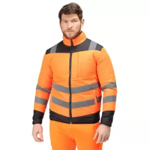 Image of Regatta Mens Baffled Hi-Vis Thermal Top (S) (Orange/Navy)