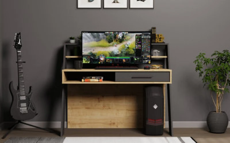 Image of Decorotika Soho Computer Desk Oak Anthracite