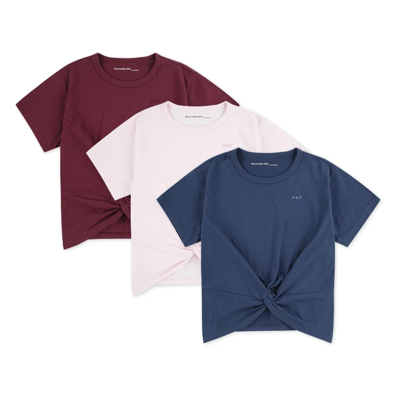 Image of Abercrombie and Fitch Kids Tie T-Shirt Cotton Set Mood UG4 female 11-12Y