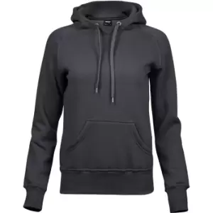 image of Tee Jays Womens/Ladies Raglan Hooded Sweatshirt (M) (Dark Grey)