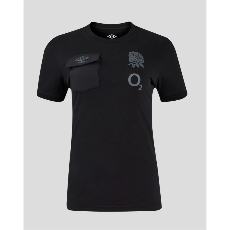 Image of Umbro England Rugby Presentation T-Shirt 2024 Juniors - Black 7 - 8 Years