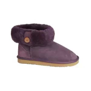 Image of Eastern Counties Leather Womens/Ladies Freya Cuff And Button Sheepskin Boots (4 UK) (Purple)
