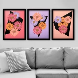 Image of 3SC126 Multicolor Decorative Framed Painting (3 Pieces)