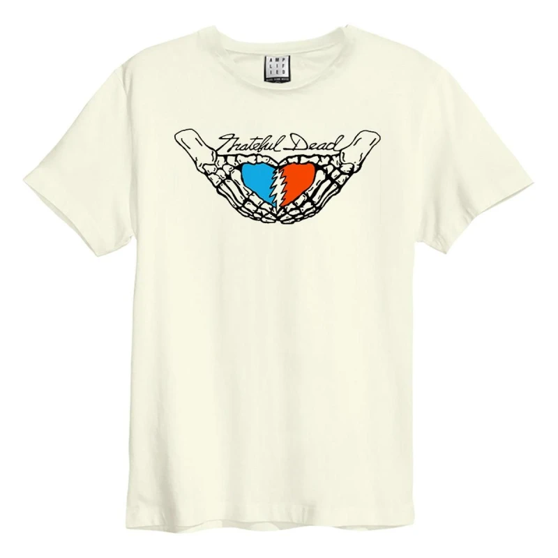 Image of Amplified Amplified Men Heart Shaped Grateful Dead T-Shirt in White Size: X-Small White XS Male 5063238009677