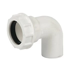 Image of FloPlast WC26 Unicom Compression Waste 90 Deg Conversion Bend - 32mm