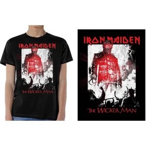 image of Iron Maiden - The Wicker Man Smoke Mens Large T-Shirt - Black