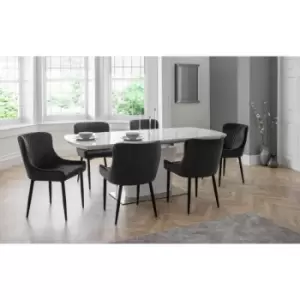 image of Julian Bowen Luxe Velvet Dining Chair - Grey