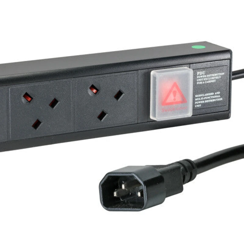 Image of Cablenet Cablenet 8 Way UK Horizontal 1u PDU with IEC - C14 3m Feed PDU8HC14