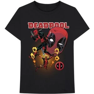 Image of Marvel Comics - Deadpool Collage 2 Mens Large T-Shirt - Black