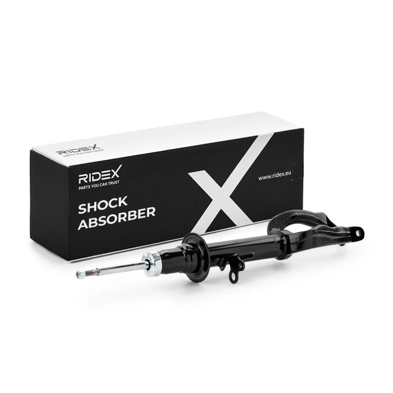 Image of RIDEX 854S18346 Shock absorber Front Axle Right, Gas Pressure, Twin-Tube, Telescopic Shock Absorber, Bottom Clamp Shock Absorber (854)