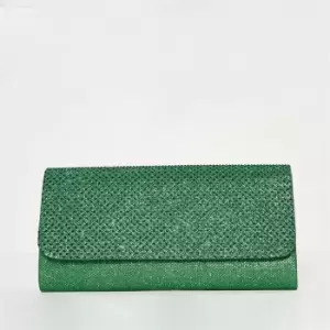 image of I Saw It First Glitter Clutch Bag - Green