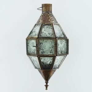 image of Iron Antique Clear Glass Hanging Lantern