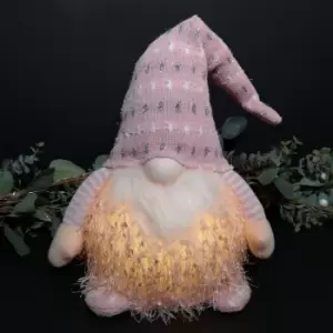 Image of 47cm Battery Operated LED Plush Pale Pink Sitting Gonk Christmas Decoration