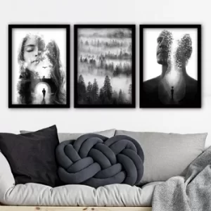 Image of 3SC19 Multicolor Decorative Framed Painting (3 Pieces)