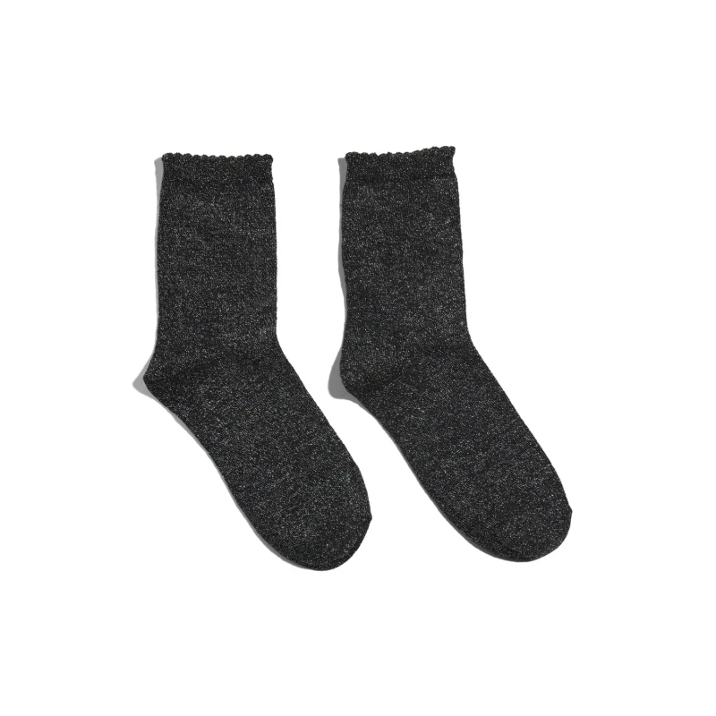 Image of Pieces Womens long socks Pieces Sebby Glitter Noir Female TU