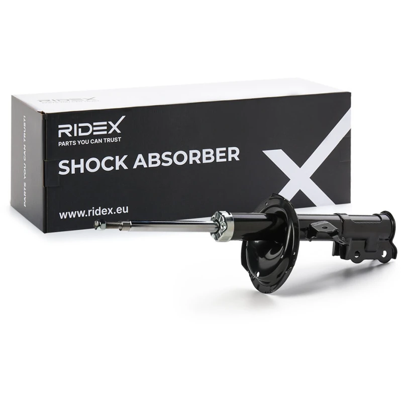 Image of RIDEX 854S1316 Shock absorber Front Axle Right, Gas Pressure, Twin-Tube, Suspension Strut, Bottom Clamp Shock Absorber (854)