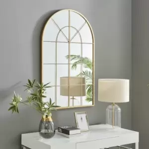 Image of Furniturebox UK - Zeus Gold Window Floor or Wall Mirror - Large