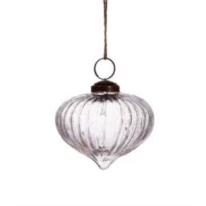 Image of Clear Recycled Glass Onion Bauble