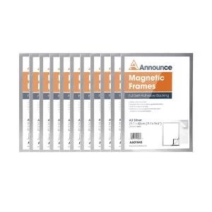 Image of Announce Magnetic Frame A3 Silver Pack of 10 AA01845