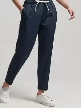 Image of Superdry Studios Linen Jogger - Eclipse Navy, Blue, Size 12, Women