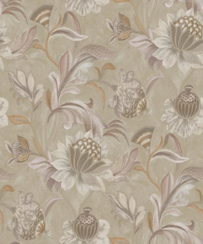 Image of Holden Decor Cecelia Floral Trail Blush / Coral Embossed Wallpaper