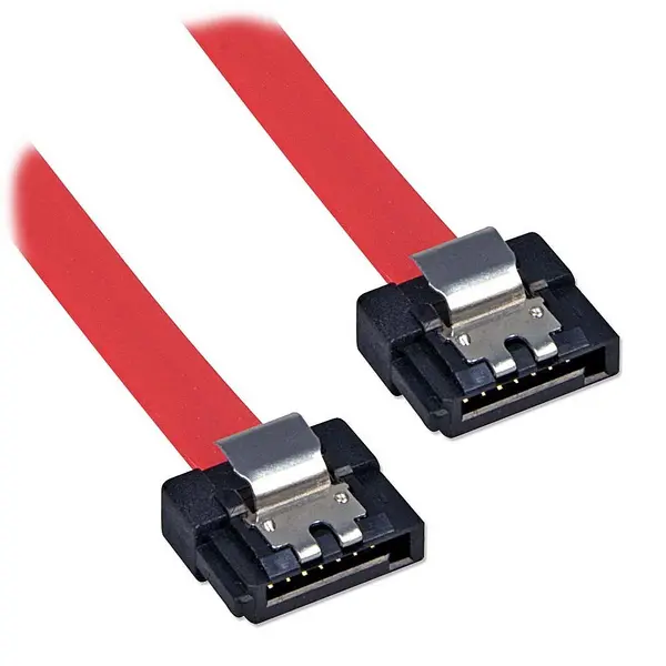 Image of Lindy 0.2m Low Profile Latching SATA Cable