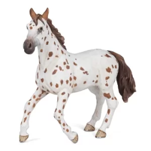 Image of PAPO Horse and Ponies Brown Appaloosa Mare Toy Figure, Three Years or Above, White/Brown (51509)