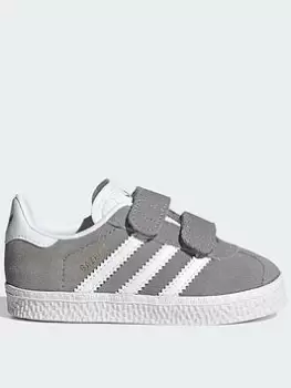 Image of adidas Originals Infant Gazelle, Light Grey, Size 3