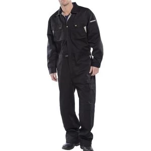 Image of Click Premium Boilersuit 250gsm Polycotton Size 36 Black Ref CPCBL36