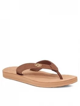 Image of UGG Tawney Logo Flip Flop - Chestnut, Size 7, Women