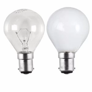 Image of Status 60W Small Bayonet Cap Golf Ball Bulb - Clear - 10 Pack