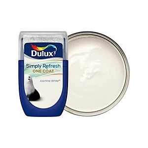 Image of Dulux Simply Refresh One Coat Jasmine White Matt Emulsion Paint 30ml