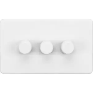 image of MLA Knightsbridge 3 Gang 2-Way 10-200W Trailing Edge Dimmer Matt White - SF2183MW