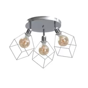 image of Ruben Ceiling Spotlight Clusters Silver, 32cm, 3x E27