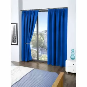 Image of Emma Barclay Blackout Pencil Pleat Curtains Cali 46 X 72" Blue