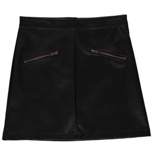 image of Firetrap PU Mini Skirt Junior Girls - Black Matt