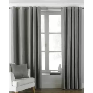 Image of Riva Home Atlantic Eyelet Ringtop Curtains (117 x 183cm) (Grey)