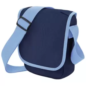 image of Bagbase Mini Adjustable Reporter / Messenger Bag (2 Litres) (One Size) (French Navy/Sky Blue)