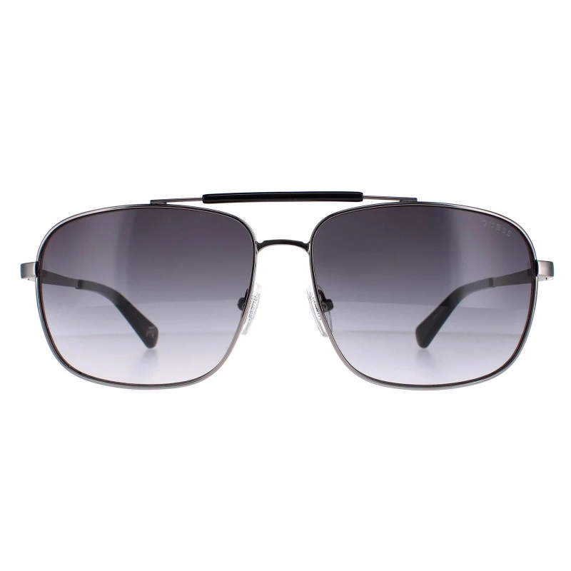Image of Guess Aviator Shiny Gunmetal Smoke Gradient GU5210 Grey