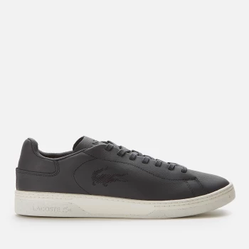 image of Lacoste Mens T-Clip 0120 3 Leather/Suede Court Trainers - Off White/Dark Green - UK 9