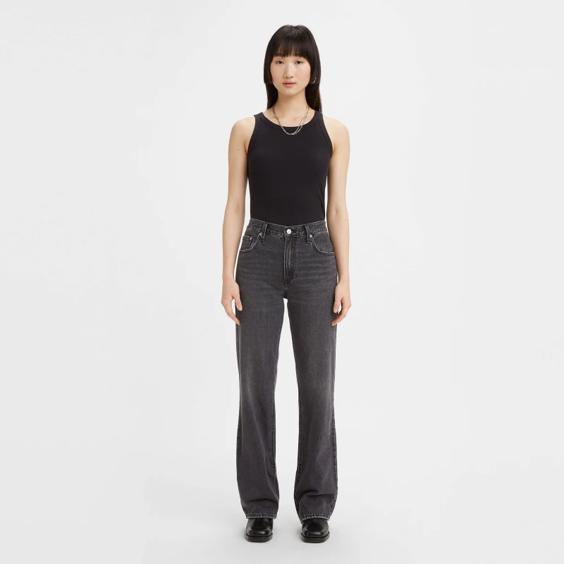 Image of Levis Levis Baggy Boot Z7908 Medium Indigo - Black 23 L30
