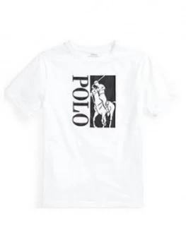 Image of Ralph Lauren Boys Big Pony Polo T-Shirt - White, Size 10-12 Years, M