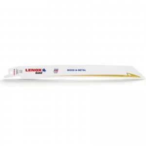 Image of Lenox Gold 10TPI Wood Metal Cutting Reciprocating Saw Blades 203mm Pack of 5