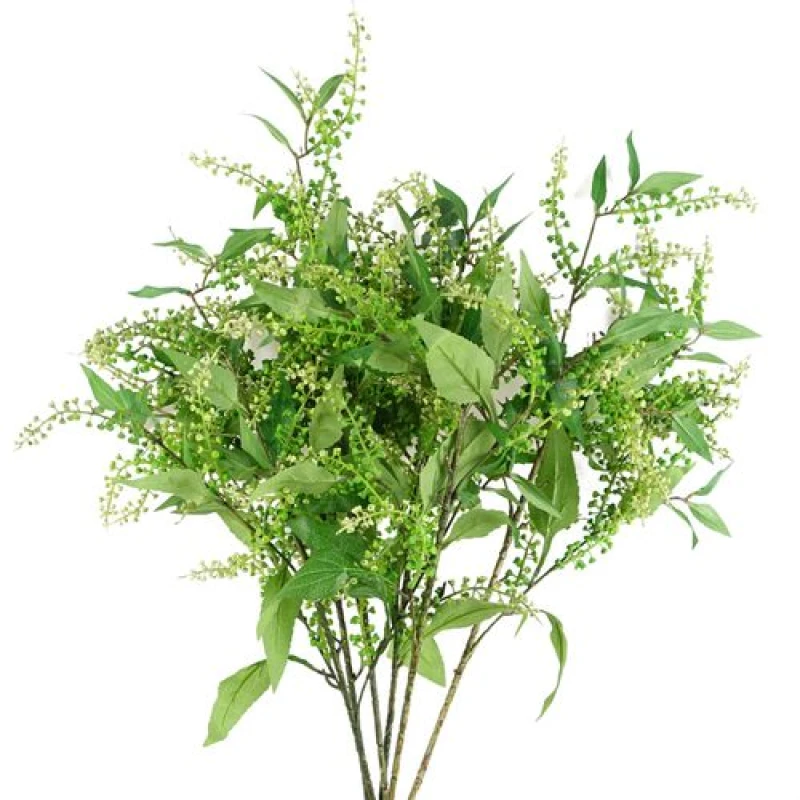 Image of Leaf Pack Of 6 X 85Cm Artificial Green Foliage Spray