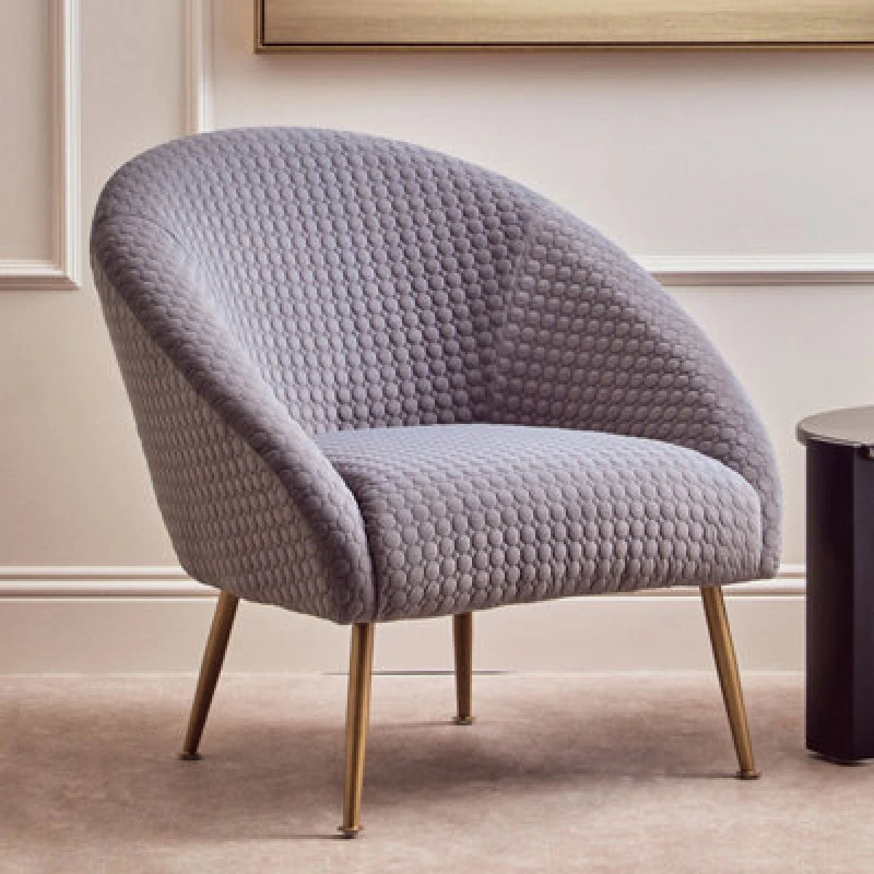 Image of Orsina Grey Occasional Chair, Luxury Grey Velvet Occasional Chair, Comfortably Fashionable Grey And Gold Chair