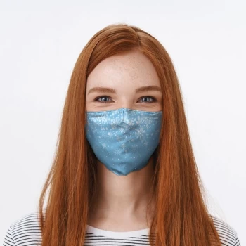 Image of Icy Snowflakes Christmas Face Covering - Large