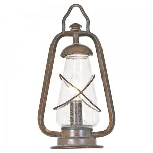 Image of 1 Light Outdoor Pedestal Lantern Old Bronze IP44, E14