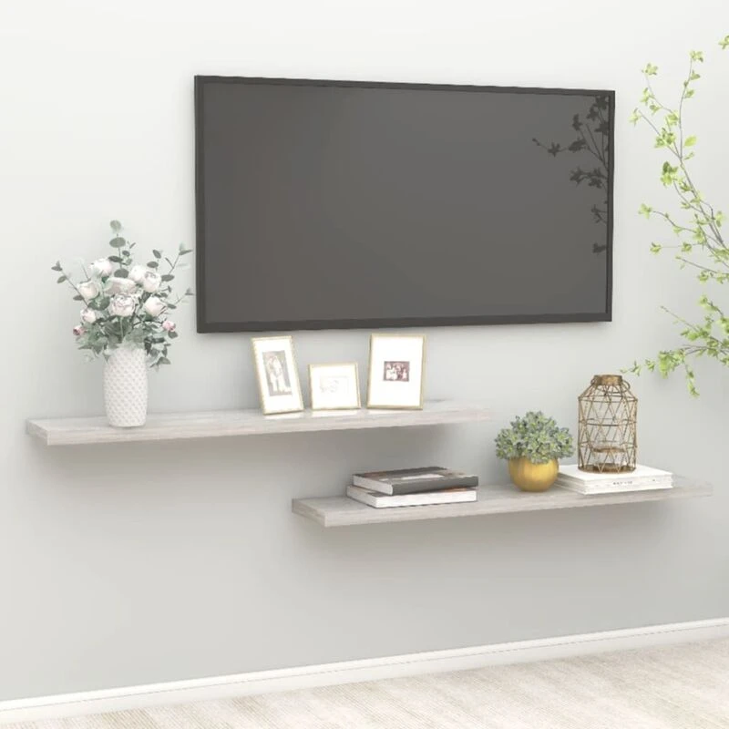 Image of VIDAXL Floating Wall Shelves 2 pcs Concrete Grey 120x23.5x3.8cm mdf Vidaxl 8720286417089